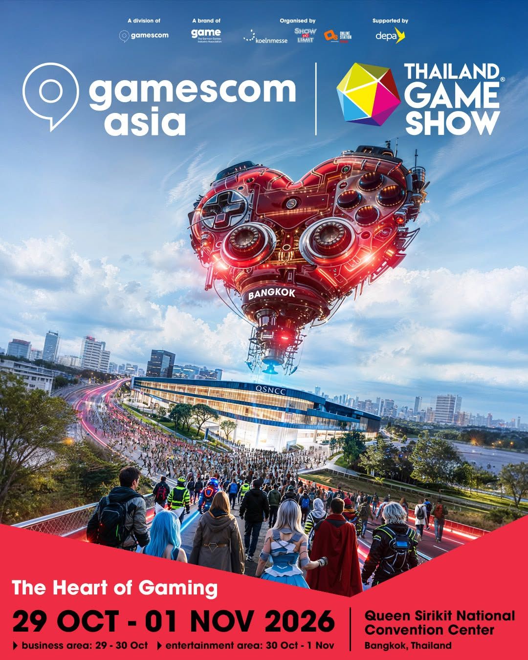 โปสเตอร์ gamescom asia x Thailand Game Show