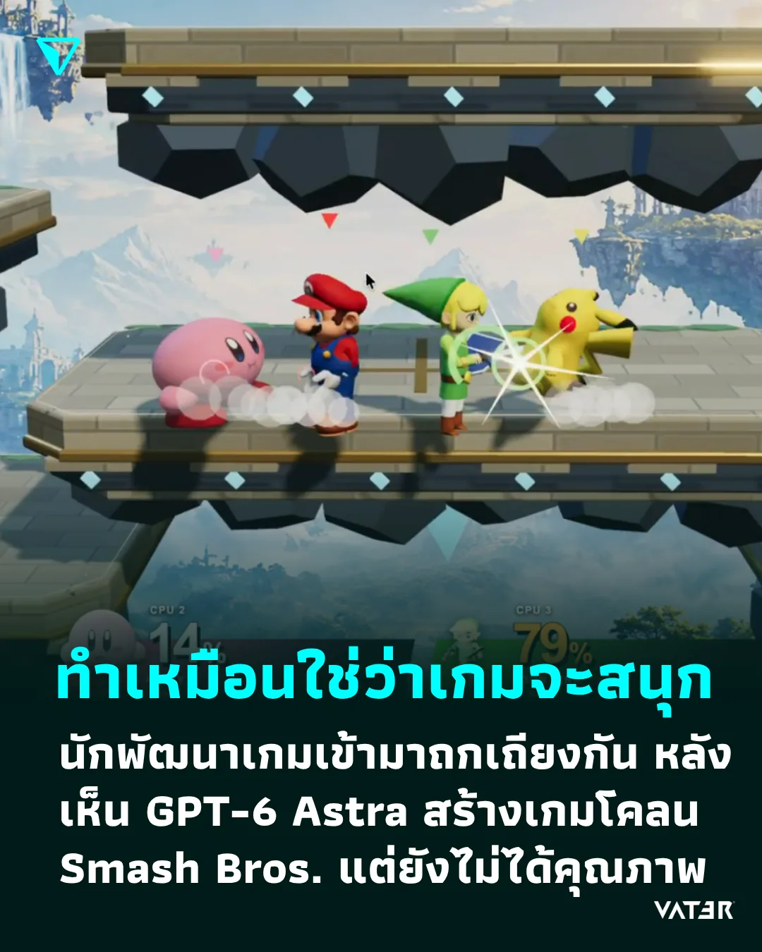 ภาพประกอบข่าว ทำเหมือนใช่ว่าเกมจะสนุก เหล่านักพัฒนาเกมเข้ามาถกเถียงกัน หลังเห็น GPT-6 Astra สร้างเกมเลียนแบบ Smash Bros. แต่ยังไม่ได้คุณภาพ