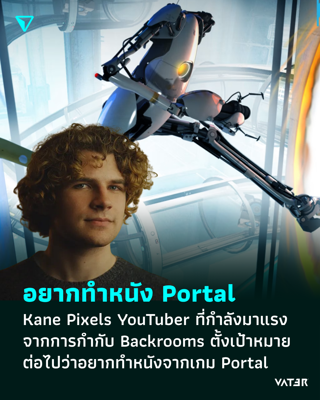 ภาพประกอบข่าว อยากทำหนัง Portal Kane Pixels YouTuber ที่กำลังมาแรงจากการกำกับ Backrooms ตั้งเป้าหมายต่อไปว่าอยากทำหนังจากเกม Portal