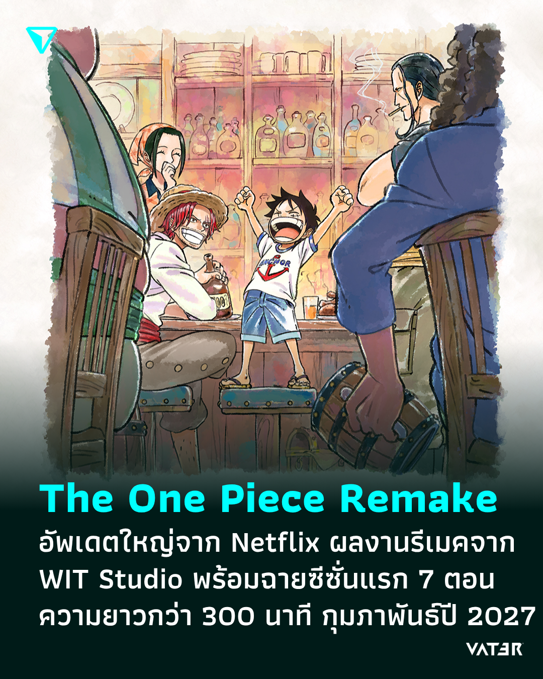 ภาพประกอบข่าว One Piece Remake อัพเดตใหญ่จาก Netflix ผลงานรีเมคจาก WIT Studio พร้อมฉายซีซั่นแรก 7 ตอน ความยาวกว่า 300 นาที กุมภาพันธ์ปี 2027