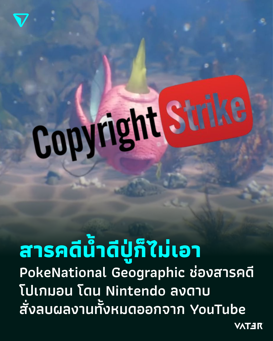 ภาพประกอบข่าว สารคดีน้ำดีปู่ก็ไม่เอา PokeNational Geographic ช่องสารคดีโปเกมอน โดน Nintendo ลงดาบ สั่งลบผลงานทั้งหมดออกจาก YouTube