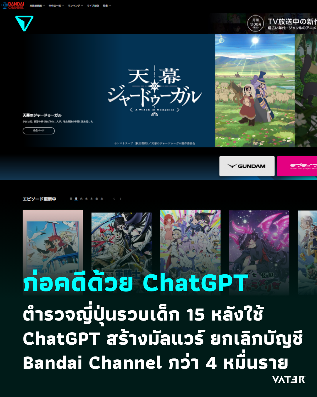 ภาพประกอบข่าว ก่อคดีด้วย ChatGPT ตำรวจญี่ปุ่นรวบวัยรุ่นอายุ 15 ปี หลังใช้ ChatGPT สร้างมัลแวร์ ยกเลิกบัญชีอนิเมะกว่า 4 หมื่นราย